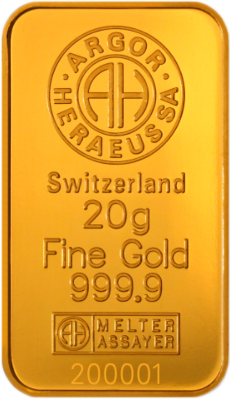 Zlata palica Argor-Heraeus 20 g