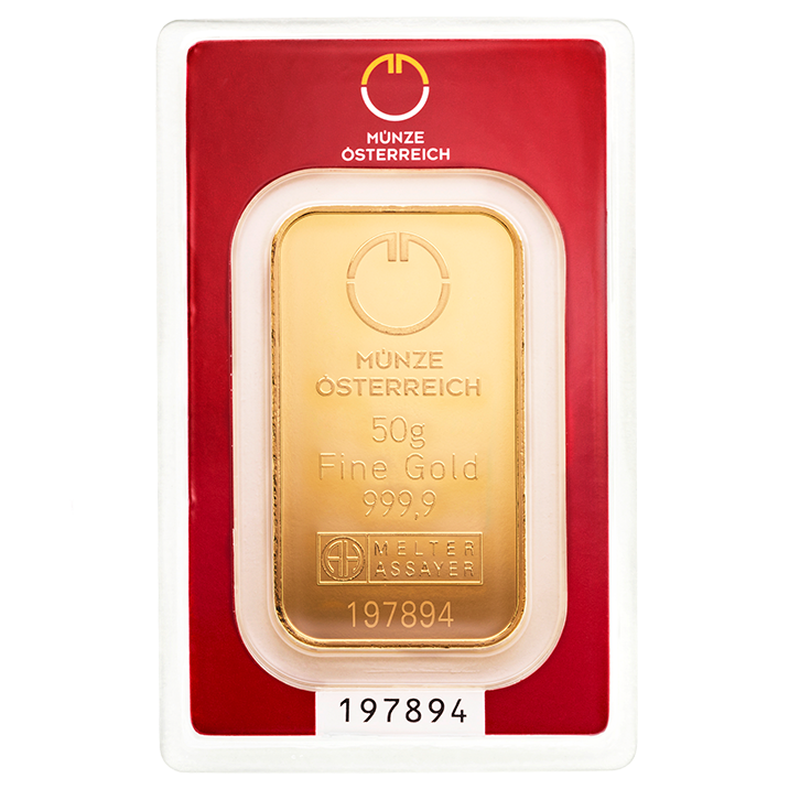Zlata palica Austrian Mint 50 g